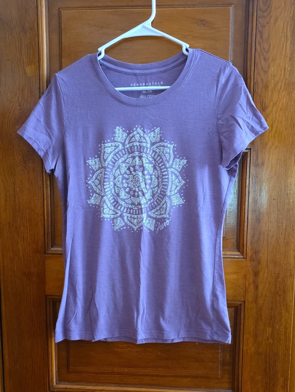 Aeropostale Purple Short Sleeve Tee with White Mandala